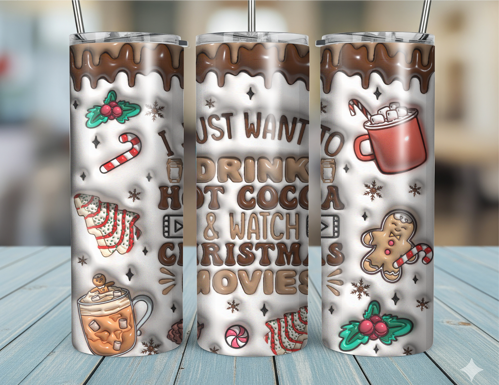 20oz Skinny Tumblers Hot Cocoa