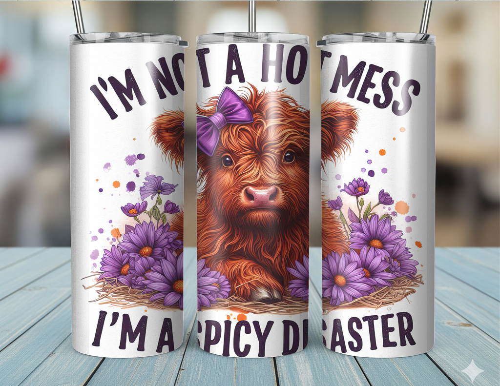 20oz Skinny Tumbler Hot Mess