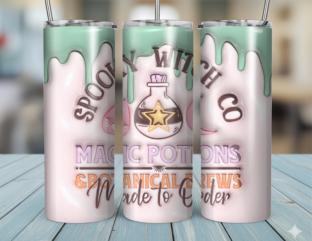 20oz Skinny Tumbler Spooky Witch